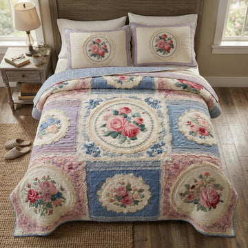 Country Blossoms 3-Piece Quilted Bedding Set NCU0TD2528