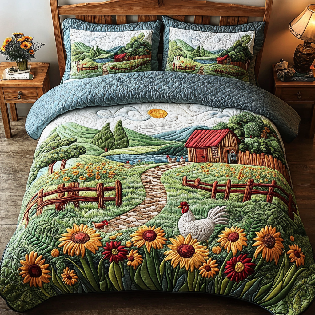 Country Chirp 3-Piece Quilted Bedding Set NCU0VH3967