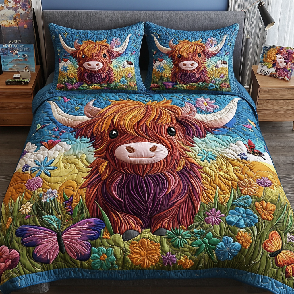 Country Cow 3-Piece Quilted Bedding Set NCU0VL2250