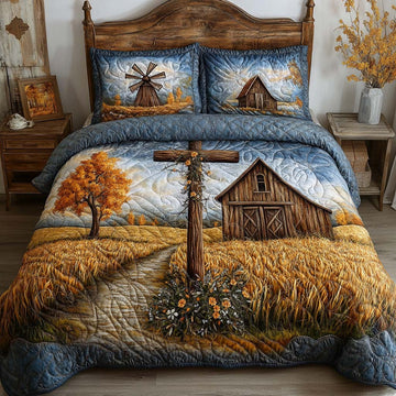 Country Crosswalk 3-Piece Quilted Bedding Set NCU0NT7812