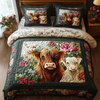 Highland Cow 3-Piece Quilted Bedding Set NCU0VT129