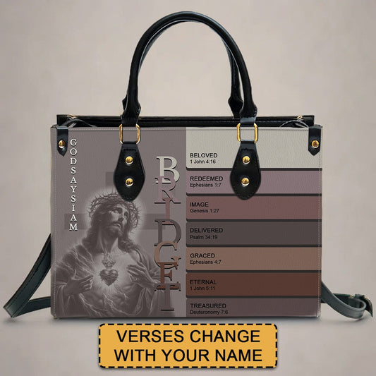 Handbags - Uncover the sacred meaning of your name - Custom Name & Color - Personalized Leather Handbag - CABLTB01250525