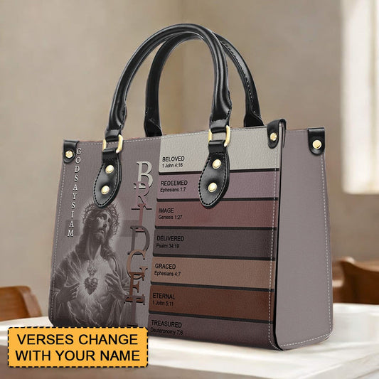 Handbags - Uncover the sacred meaning of your name - Custom Name & Color - Personalized Leather Handbag - CABLTB01250525