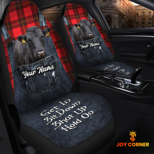 Uni Customized Name Dexter Jean Overalls Pattern Car Seat Covers (2Pcs)