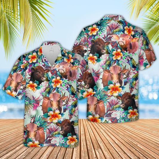 Uni Beefmaster Colorful Leaf Pattern Hawaiian Shirt