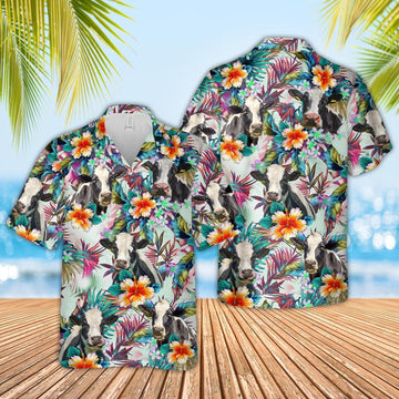 Uni Holstein Colorful Leaf Pattern Hawaiian Shirt