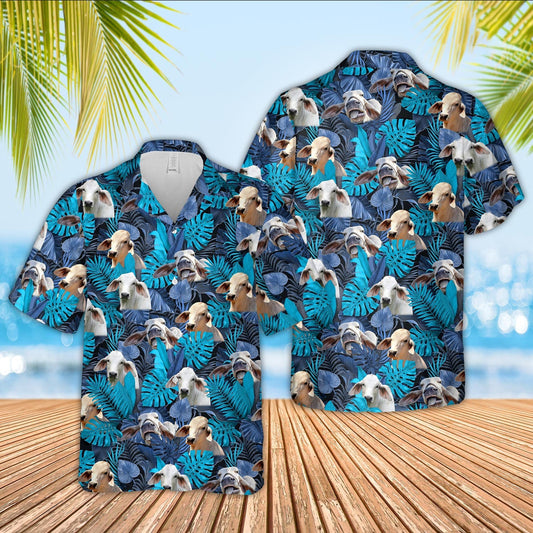 Uni Brahman Leaf Pattern Hawaiian Shirt