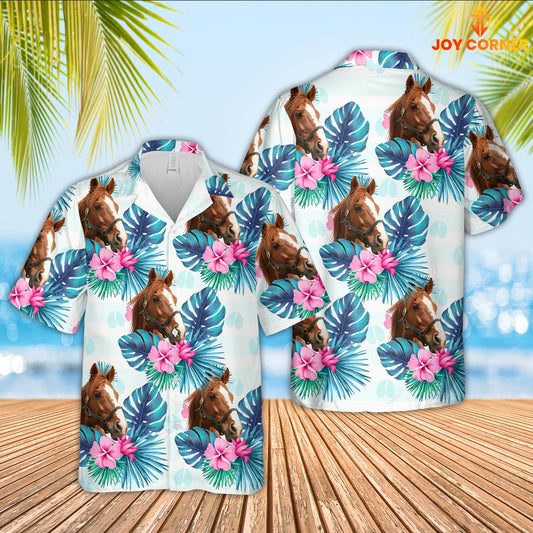 Uni Horse Foot Sign Pattern 3D Hawaiian Shirt