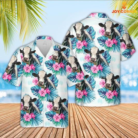 Uni Holstein Foot Sign Pattern 3D Hawaiian Shirt