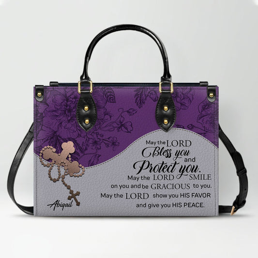Custom Christian Leather Handbag – Personalized Name, Color & Bible Verse |