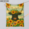 UniJames Sunflower Cattle On Farm Personalized Name Blanket
