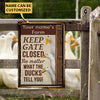 uni Customized Name DUCK LOVERS KEEP GATE CLOSED All Printed 3D Metal Sign