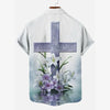 UniJames Easter Cross Lily Christian Hawaiian Shirt - Hawaiian Beach Shirts for Men Women