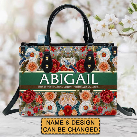  Uncover the sacred meaning of your name - Leather Handbag Purple - Personalized Bags - Gifts for Women - Christmas Gift - CABLTB01271024.