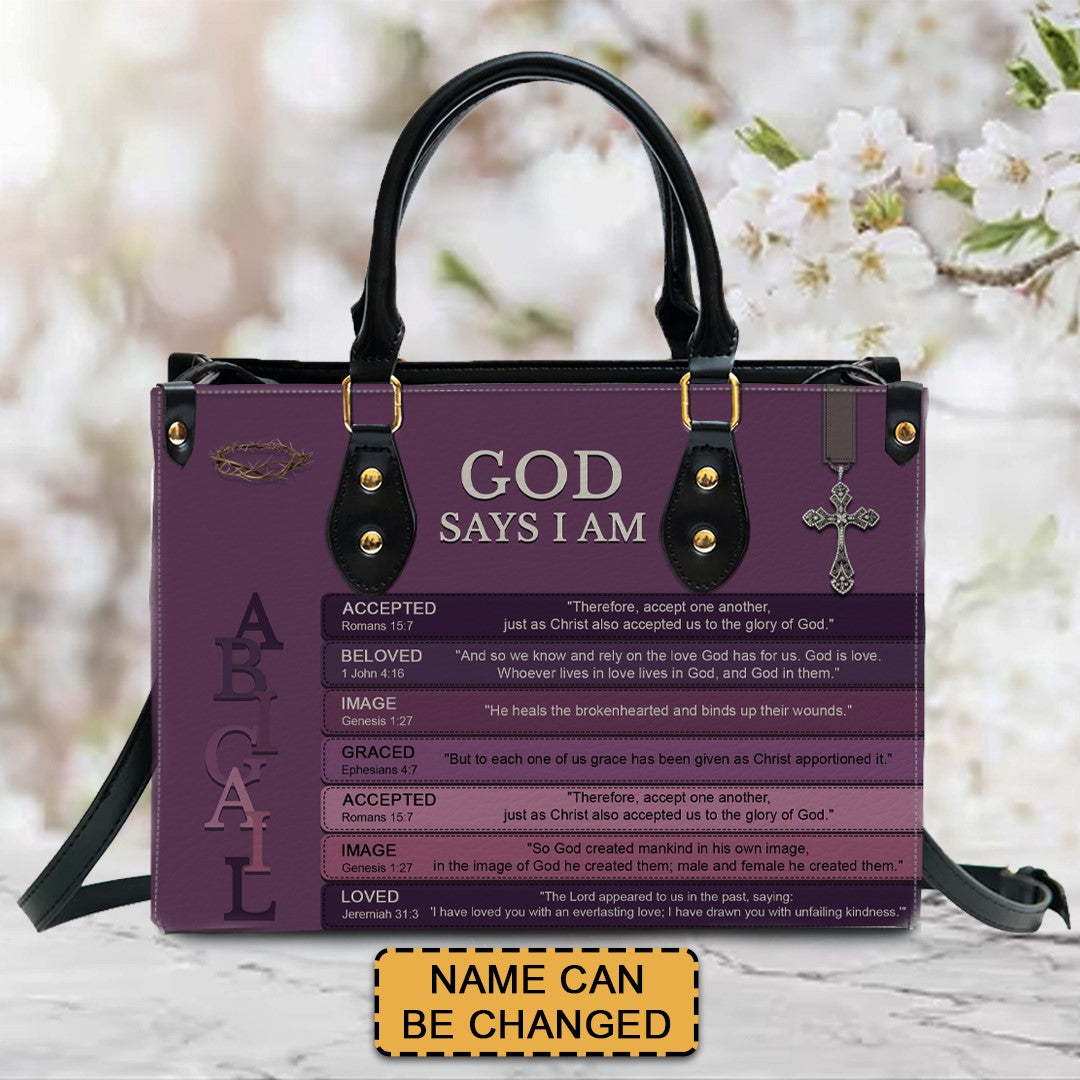 Handbag - Uncover the sacred meaning of your name - Personalized Leather Handbag, CABBBCV03030624.
