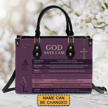 Handbag - Uncover the sacred meaning of your name - Personalized Leather Handbag, CABBBCV03030624.