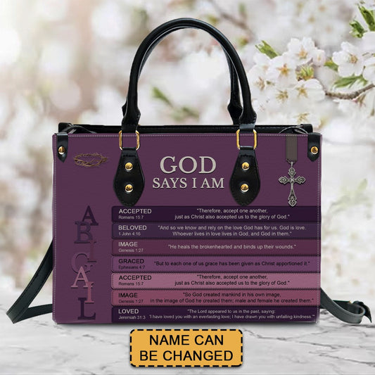 Handbag - Uncover the sacred meaning of your name - Personalized Leather Handbag, CABBBCV03030624.