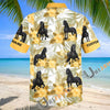 Unijames Personalized Friesian Horse Yellow Hibiscus Hawaiian Shirt
