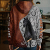 UniJames Personalized Friesian Horse Split Faux Leather & Horseshoe 3D Hoodie