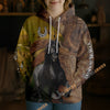 Unijames Personalized Friesian Horse Wood Grain Meadow Hoodie