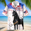 Unijames Friesian Horse America 250 Years of Freedom Hawaiian Shirt