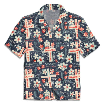 UniJames Faith Cross Boho Christian Hawaiian Shirt