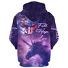 Uni Faith Hope Love Jesus Purple Horse 3D Hoodie