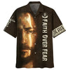 UniJames Faith Over Fear Jesus Portrait Hawaiian Shirts - Christian Hawaiian Shirt - Jesus Hawaiian Shirts