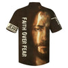 UniJames Faith Over Fear Jesus Portrait Hawaiian Shirts - Christian Hawaiian Shirt - Jesus Hawaiian Shirts