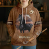 UniJames Personalized Friesian Horse Leather-Look Hoodie
