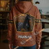 UniJames Personalized Friesian Horse Faux Leather 3D Hoodie