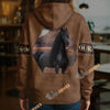 UniJames Personalized Friesian Horse Leather-Look Hoodie