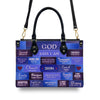 Customizable Luxury Leather Handbag - Personalized Elegance by - GOD Says I Am Blue Leather Handbag.