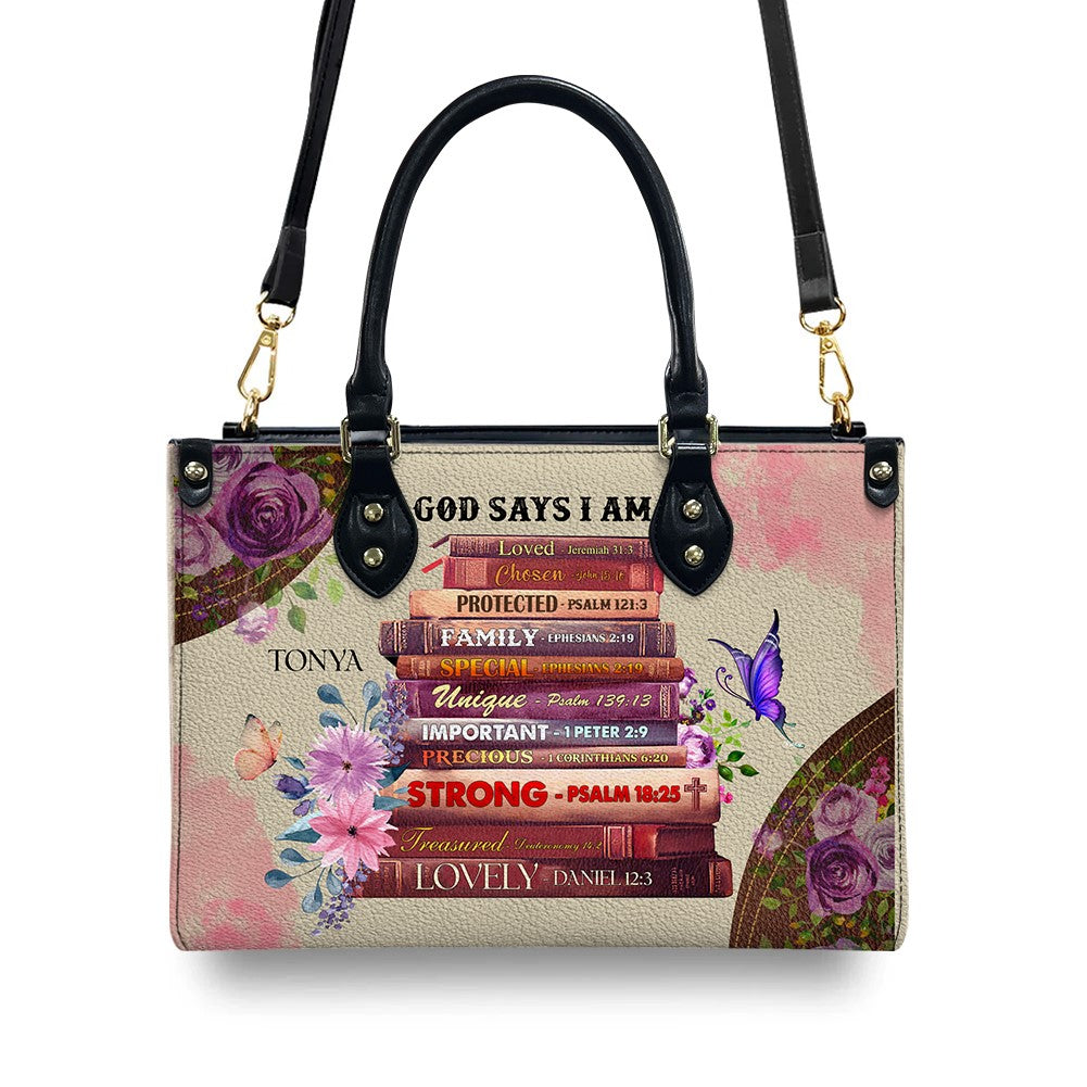 Personalized Scripture Leather Handbag by CABLTHB02080424.