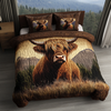 Highland Cow 3-Piece Quilted Bedding Set NCU0VT129
