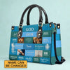 Personalized Christian Leather Handbag – Bible Verse Faith, Love & Protection Tote by