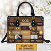 Personalized Christian Leather Handbag – Bible Verse Faith, Love & Protection Tote by