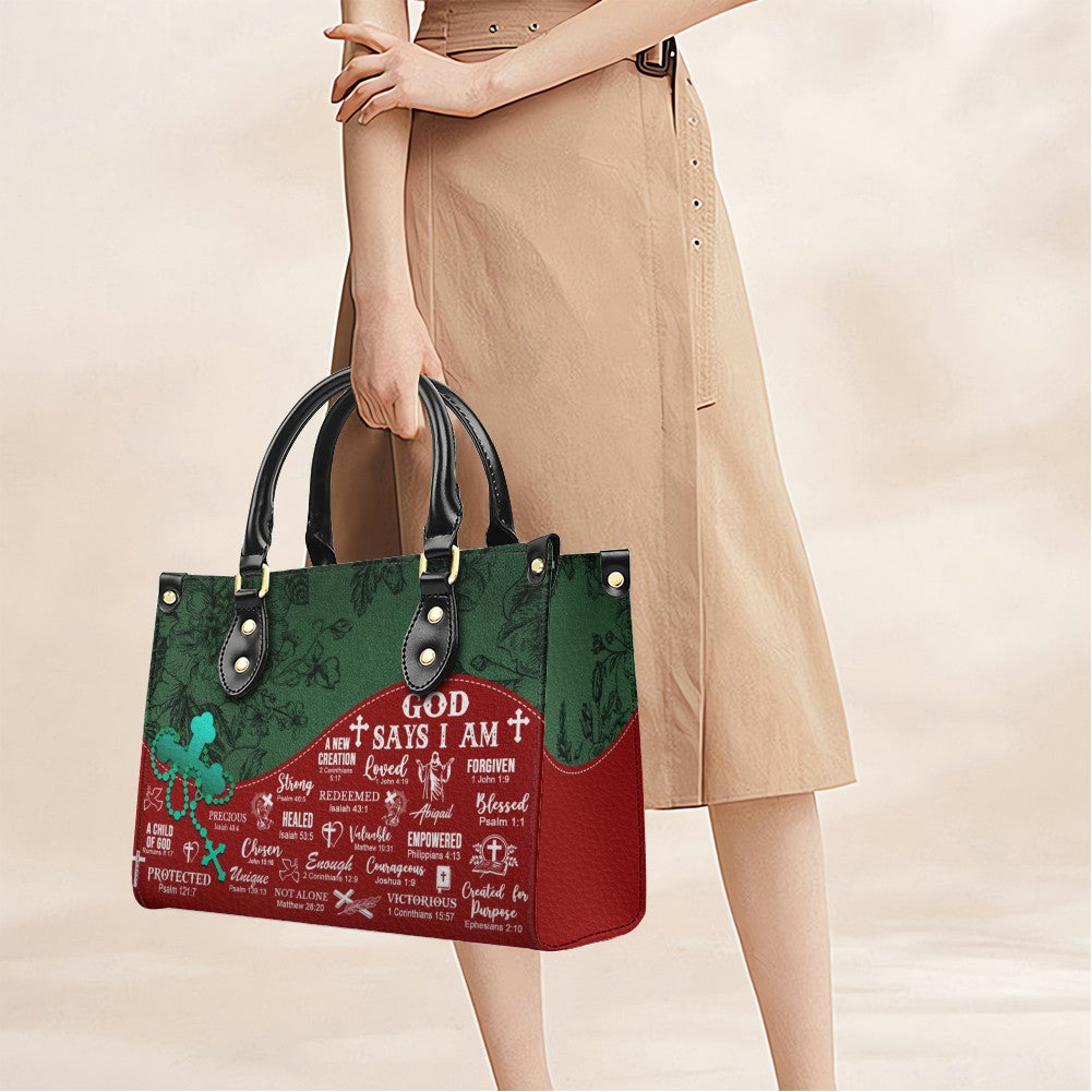 Personalized Leather Handbag with Custom Name – Premium Christian Purse by
