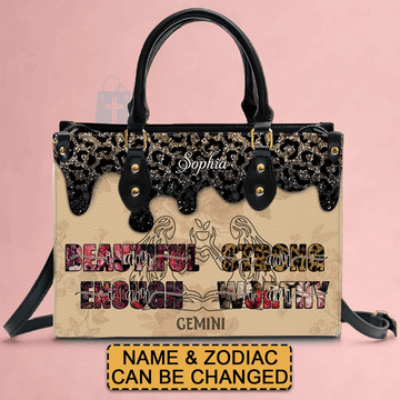 Customized Zodiac Leather Handbag by – Personalize with Your Name