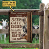 uni Customized Name GOAT LOVERS KEEP GATE CLOSED All Printed 3D Metal Sign