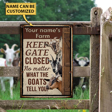 uni Customized Name GOAT LOVERS KEEP GATE CLOSED All Printed 3D Metal Sign
