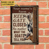 uni Customized Name GOAT LOVERS KEEP GATE CLOSED All Printed 3D Metal Sign