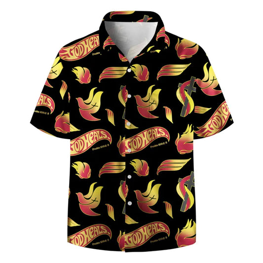 UniJames God Heals Black Christian Hawaiian Shirt