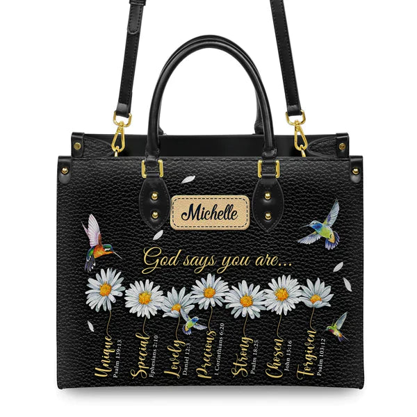God Says You Are Daisy Hummingbird, Personalized Gifts, Gifts for Women.