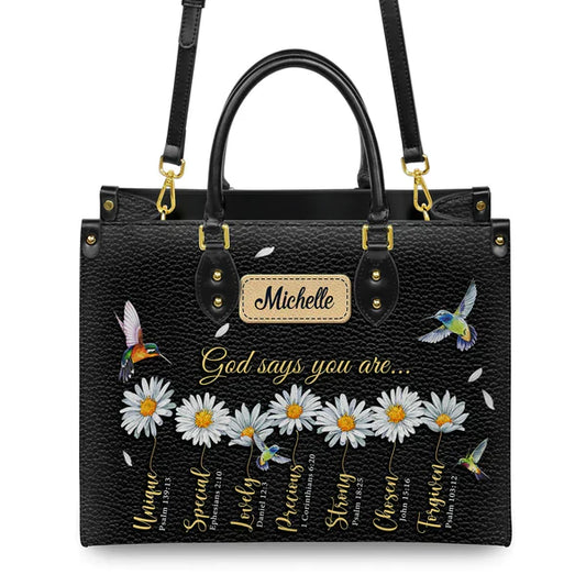 God Says You Are Daisy Hummingbird, Personalized Gifts, Gifts for Women.