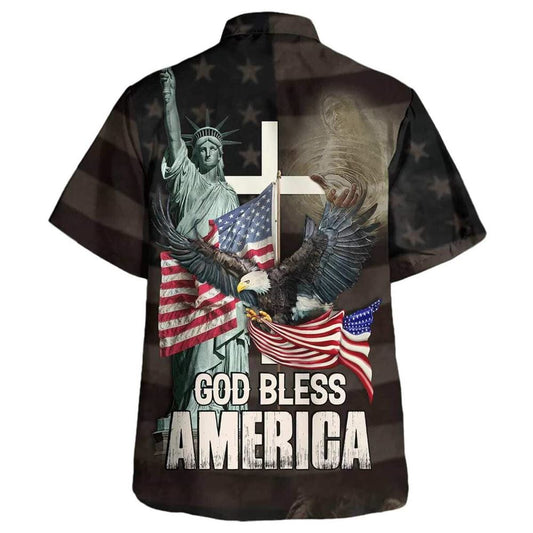 Unique God Bless American Jesus Eagle Hawaiian Shirt