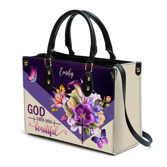 God Calls You Beautiful Flower And Cross Gorgeous Leather Bags, Personalized Bags, Gifts for Women, Christmas Gift, CABLTB01300723.