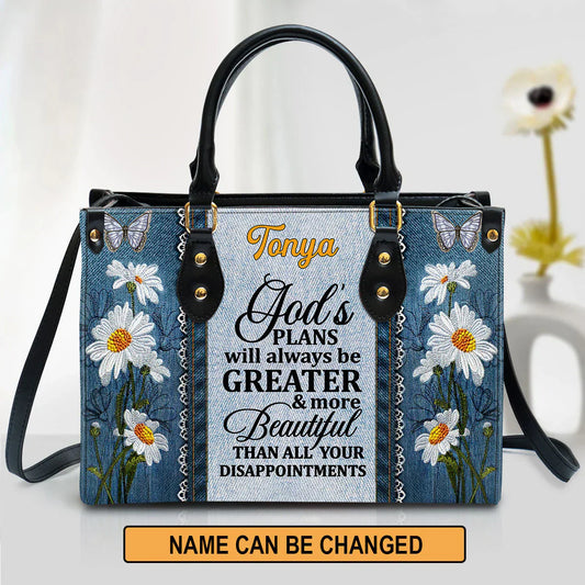 God's Plans Will Always Be Greater Than All Your Disappointments Daisy & Butterfly, Personalized Gifts, Gifts for Women, Christmas Gift.