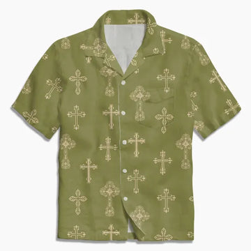 UniJames Green Cross Christian Hawaiian Shirt