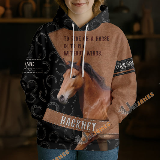 Uni Winter Hackney Horse Lover Personalized 3D Hoodie